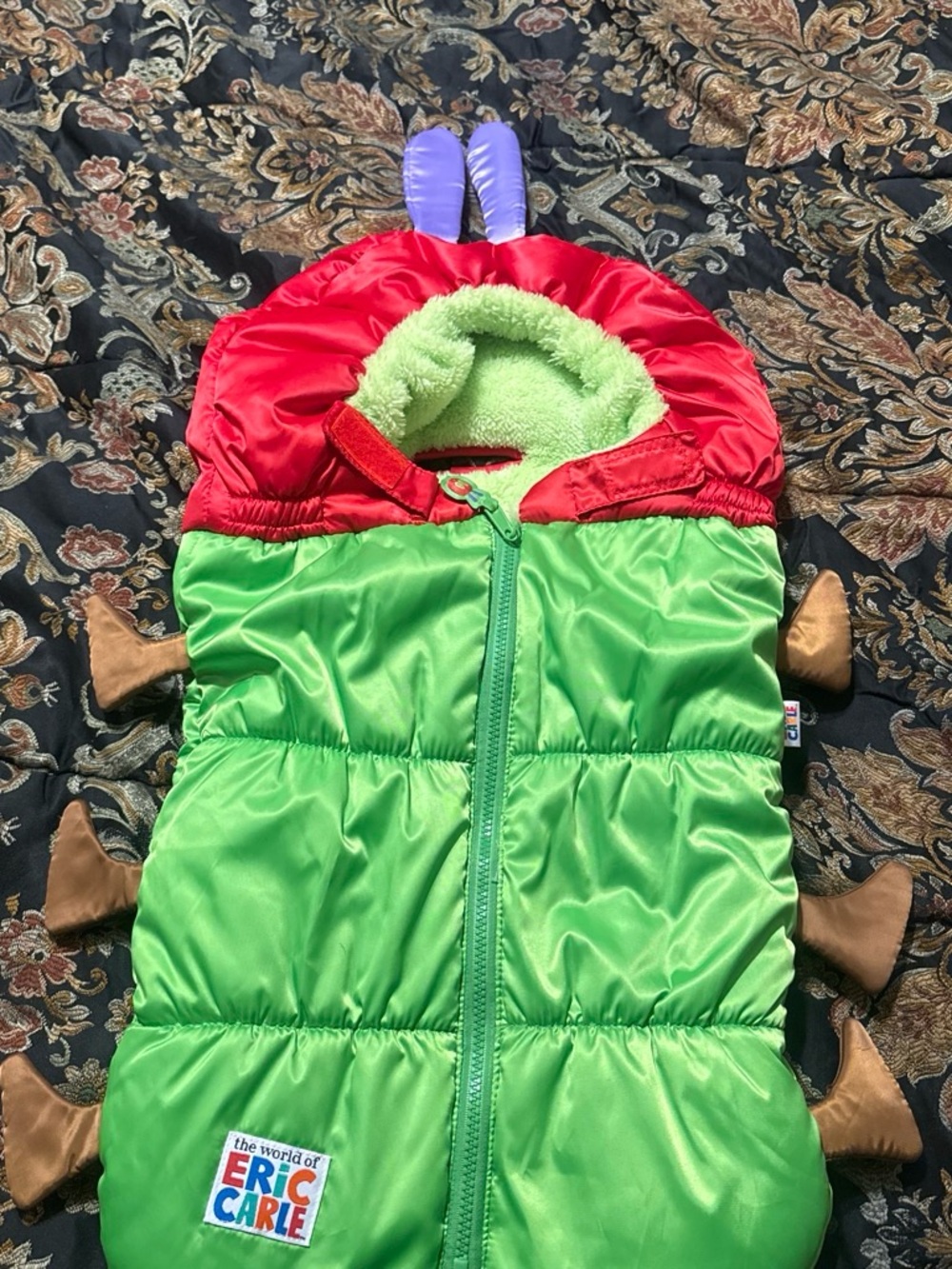 The World of Eric Carle Green & Red Caterpillar careseat cover